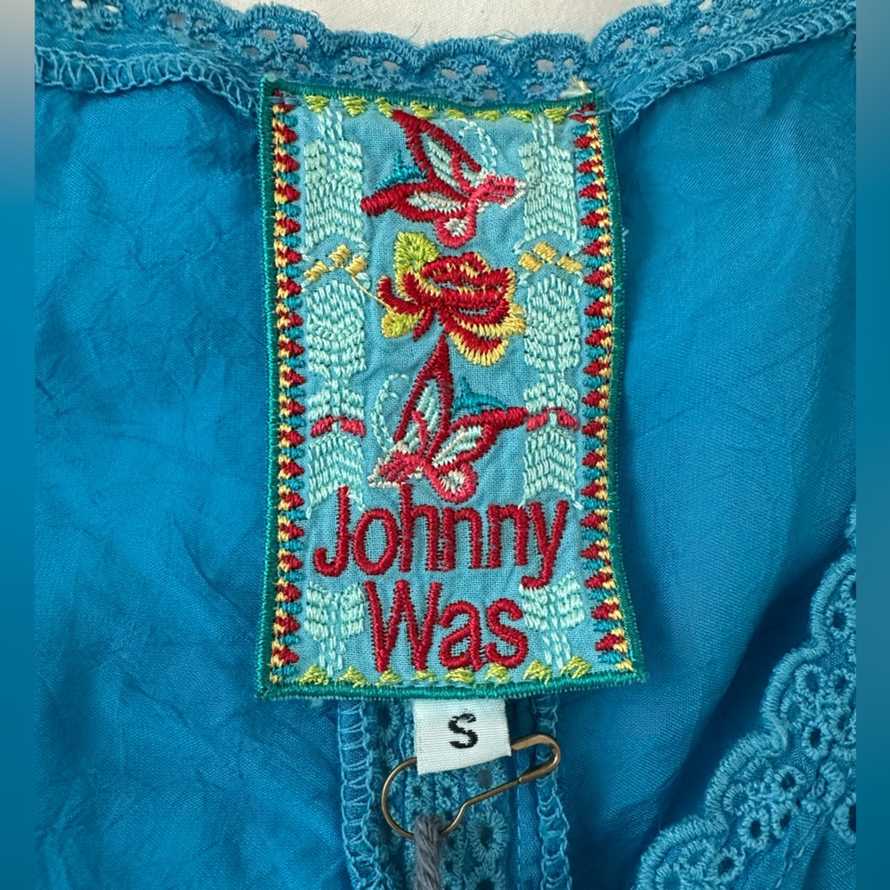 Johnny Was Teal Sleeveless Blouse - Picture 8 of 8